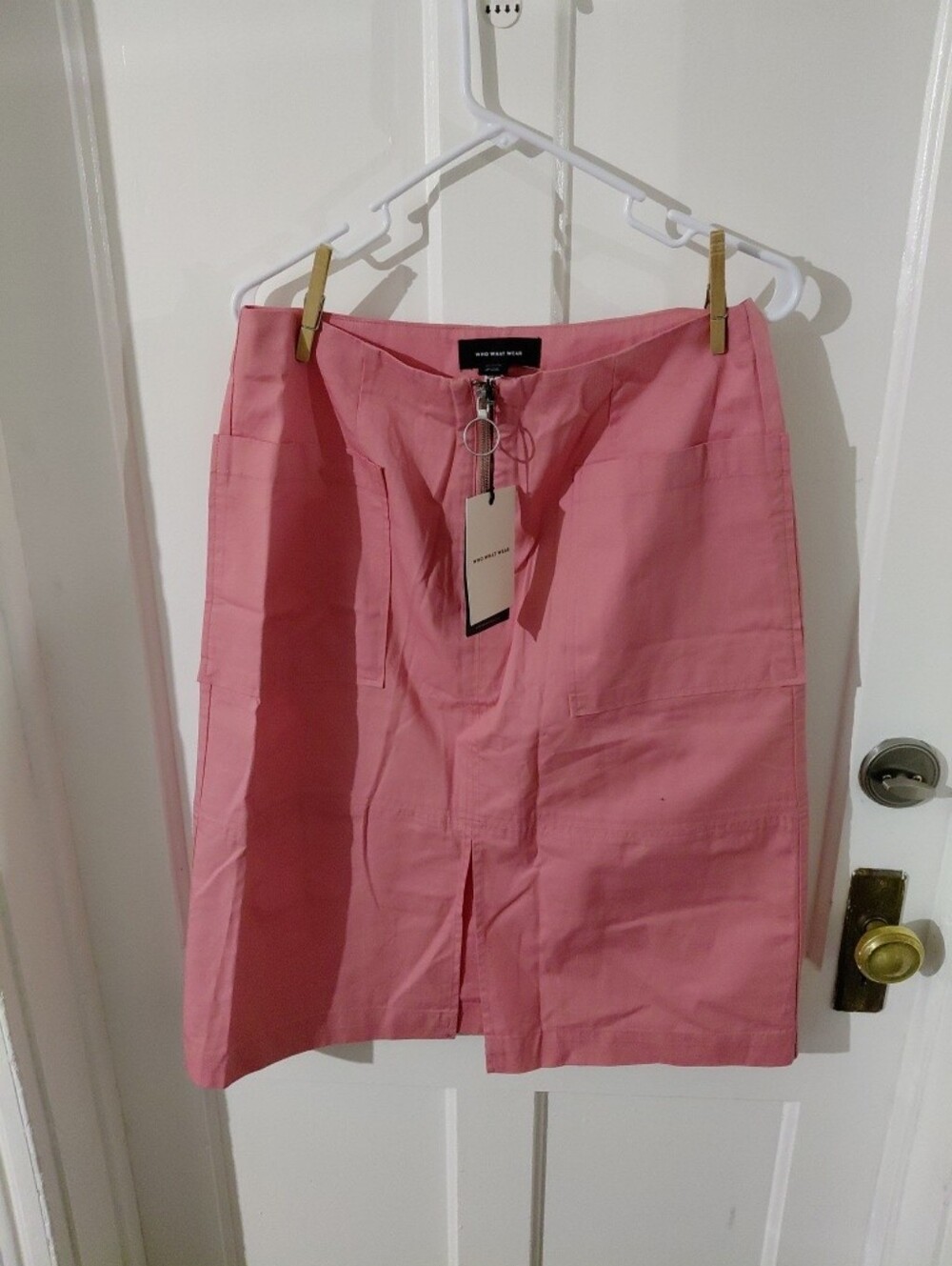 rag & bone Rose Pink Front-Slit Mini Skirt